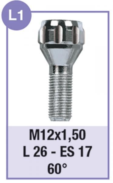 Cora Serie 4 Diebstahlsicherung Radbolzen Modell L1