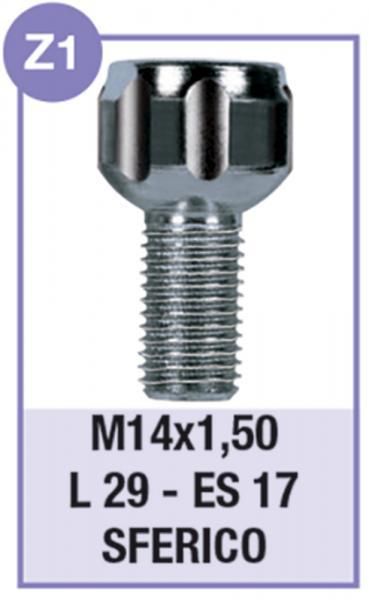 Pernos de rueda antirrobo Cora Serie 4 modelo Z1