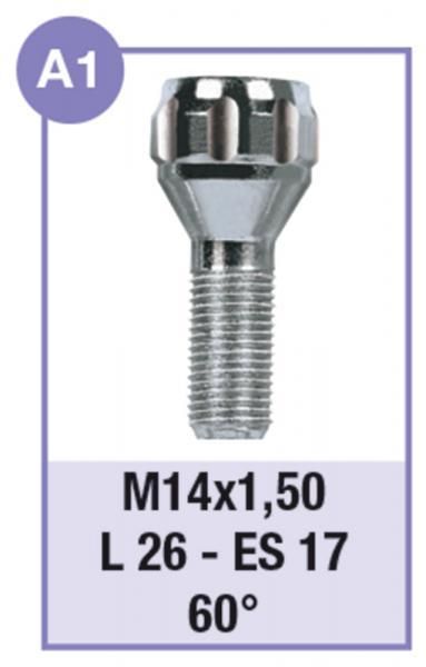 Pernos de rueda antirrobo Cora Serie 4 modelo A1