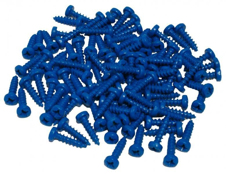 Cora Kit 100 blue license plate fixing screws