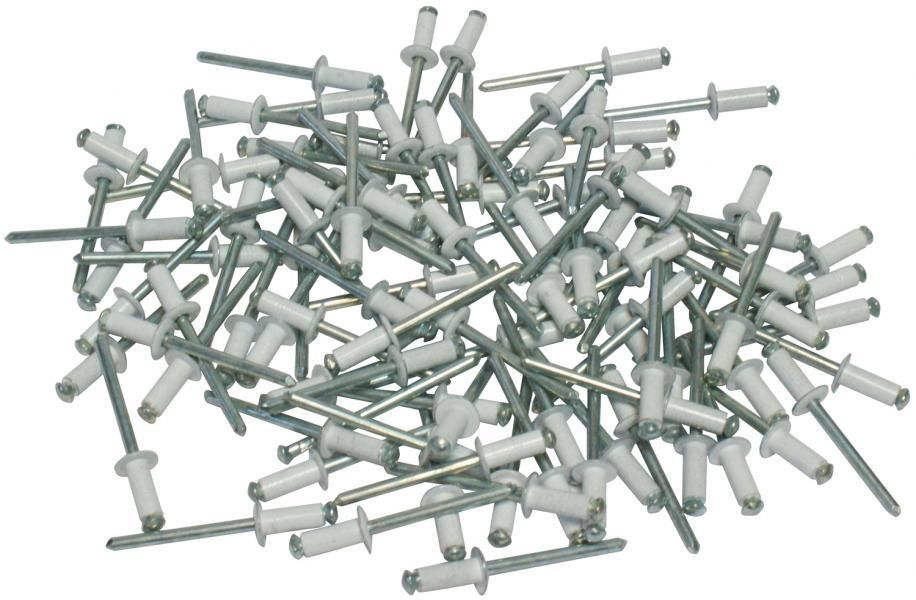 Cora Kit 100 rivetti bianchi fissaggio targa