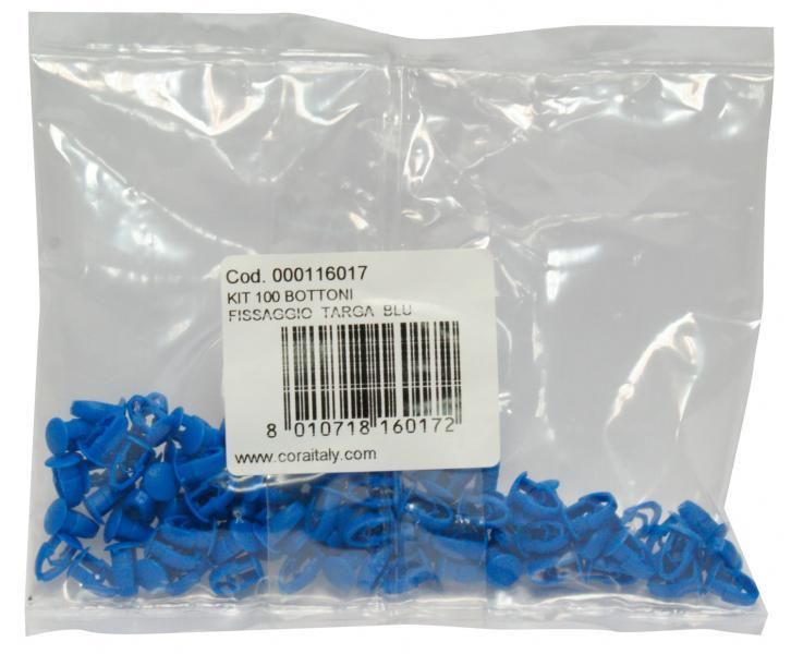 Cora Kit 100 bottoni blu fissaggio targa