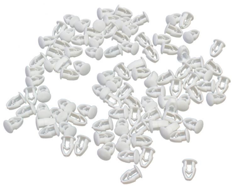 Cora Kit 100 weiße Kennzeichenbefestigungsknöpfe