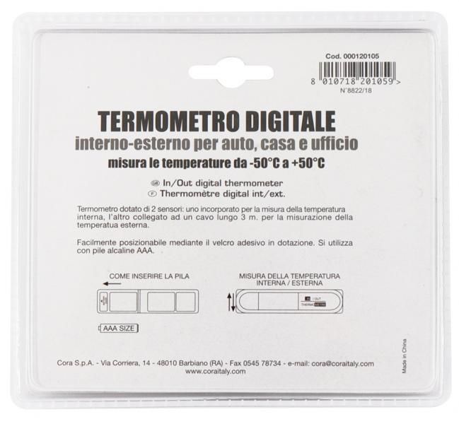 Termómetro digital para interiores y exteriores Cora
