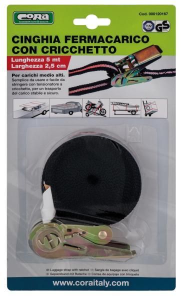 Cora Cinghia fermabagagli con cricchetto 500 cm