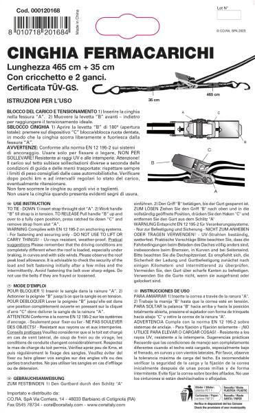 Cora Nastro tensone a cricchetto 450+50 cm