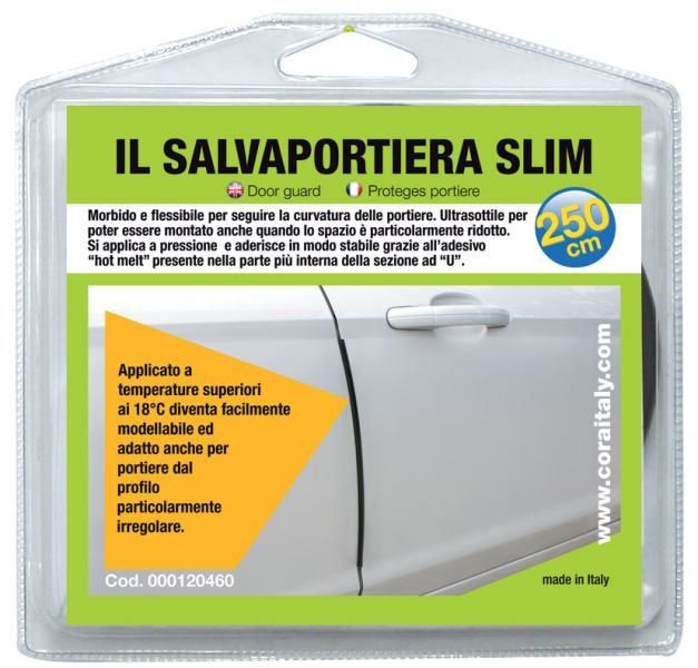 Cora Schwarze, schmale Türdichtung mit Klebefläche, 2,5 m Rolle