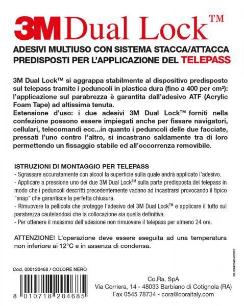 Cora Coppia adesivi multiuso 3M Dual Lock neri