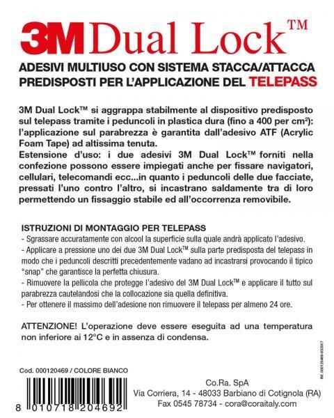 Cora Coppia adesivi multiuso 3M Dual Lock bianchi