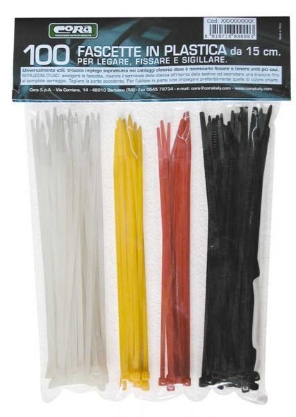 Cora Pack of 100 15cm plastic cable ties