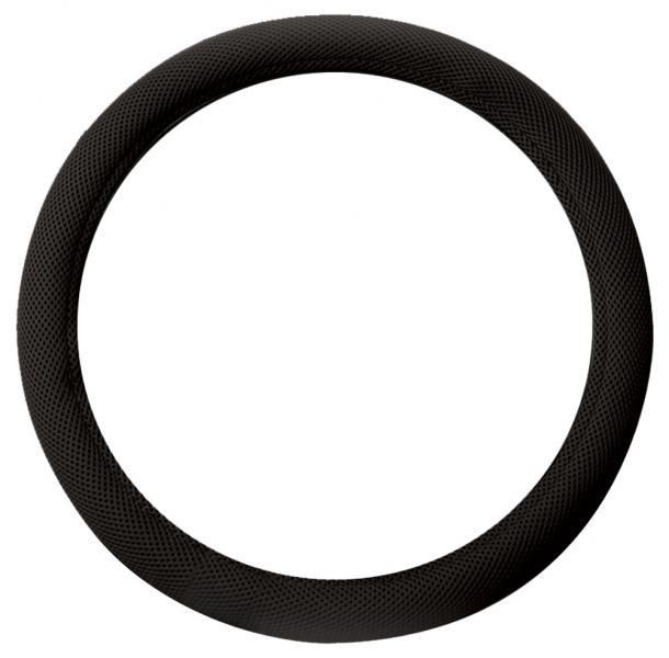 Cora Black Fabric Steering Wheel Cover