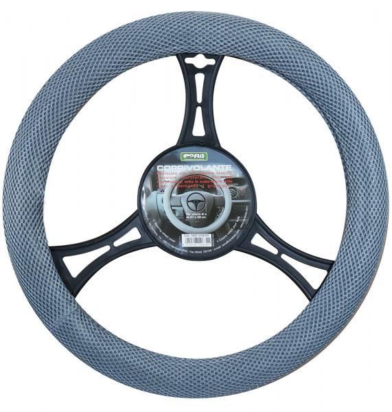 Funda de volante de tela gris Cora