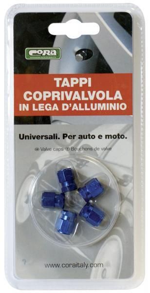 Tapas de válvula azules universales Cora