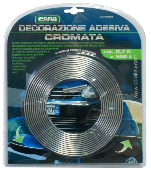 Decorazione adesiva cromata 0,7x500 cm