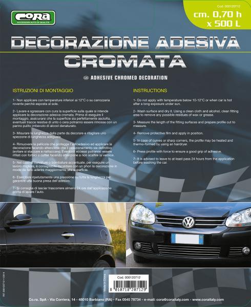 Decorazione adesiva cromata 0,7x500 cm