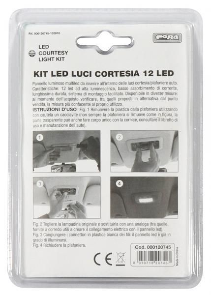 Luz de cortesía Cora 12 LEDs 60x20 mm