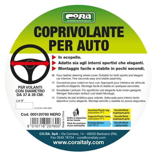 Cora Coprivolante in ecopelle nero