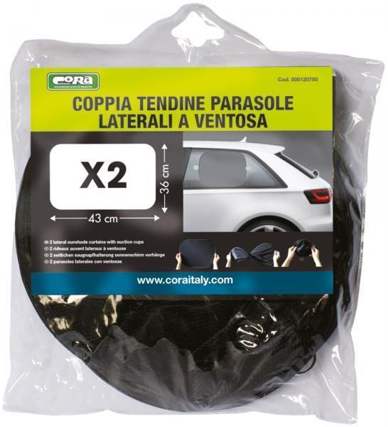 Parasoles laterales negros Cora 43x36 cm
