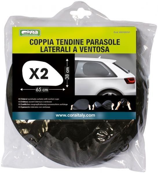 Cora Schwarze trapezförmige Seitensonnenschutzblenden 65x38cm