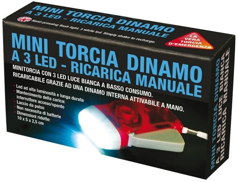 Cora Mini-Dynamo-Taschenlampe mit 3 LEDs