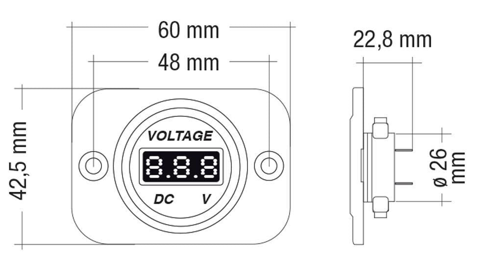 Cora Voltmetro digitale 5V-30V DC