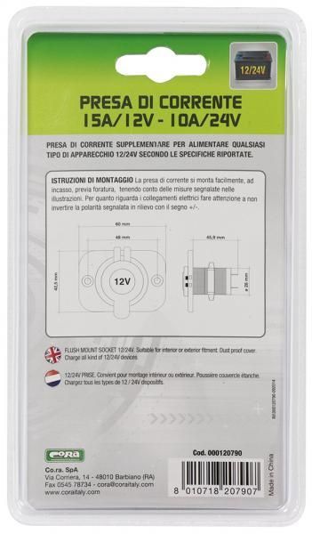 Cora Presa di corrente 15A/12V - 10A/24V