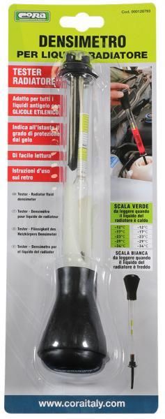 Comprobador de anticongelante para líquido de radiador Cora
