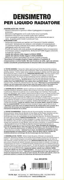Comprobador de anticongelante para líquido de radiador Cora