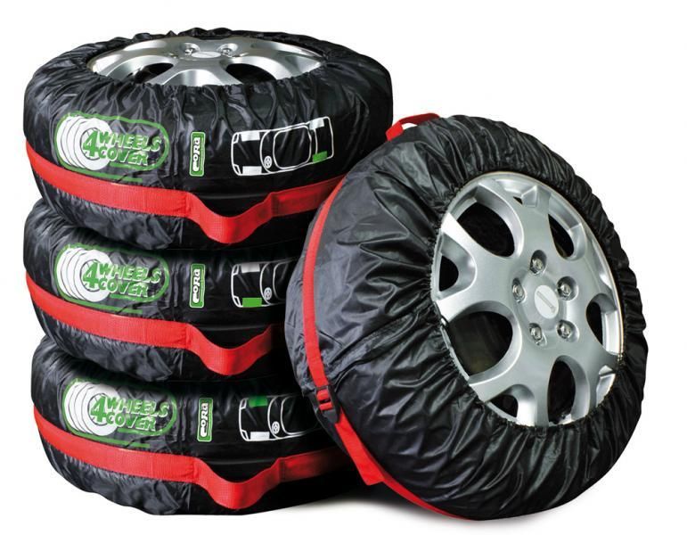 Cora Juego de 4 fundas para neumáticos, diámetro 62-74 cm