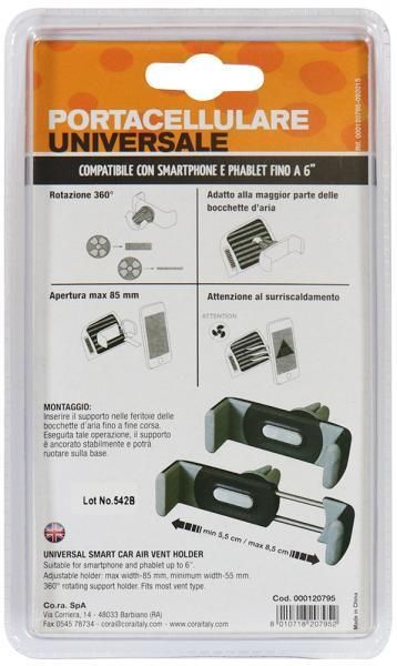 Cora Handyhalterung bis zu 6 Zoll für Lüftungsschlitze