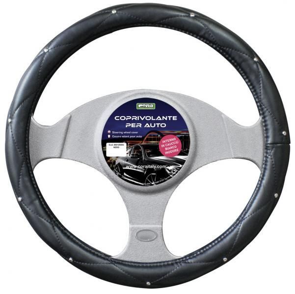 Funda de volante de piel sintética con tachuelas Cora