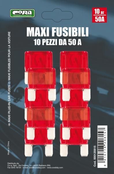 Fusibles Cora Maxi 50A 10 uds