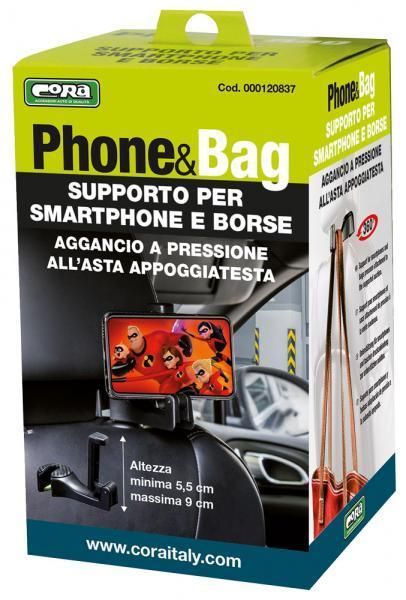 Cora Supporto da sedile per smartphone e borse
