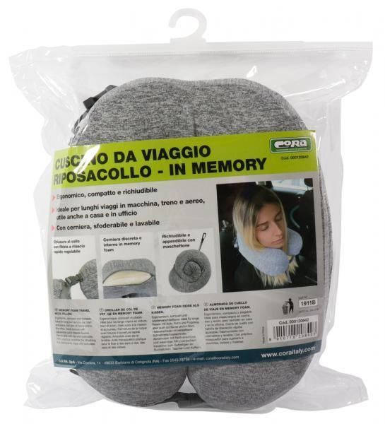 Almohada de viaje con espuma viscoelástica Cora para el cuello