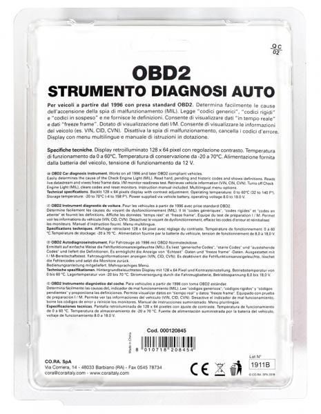 Cora Strumento diagnosi auto ODB2