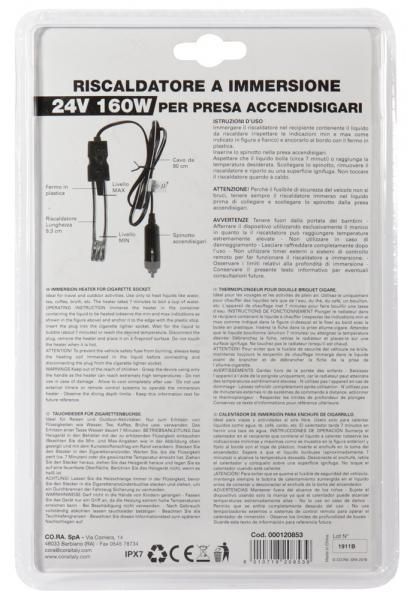 Cora 24V Immersion Heater for Trucks