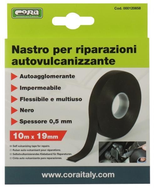 Cinta autovulcanizante negra Cora 10 m x 19 mm
