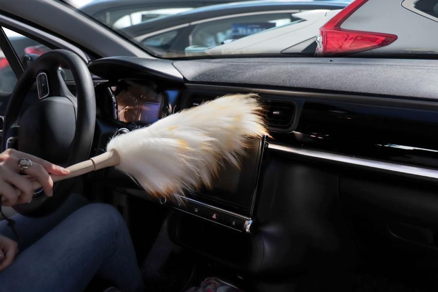 Edredón de lana merino Cora para la limpieza del interior del coche