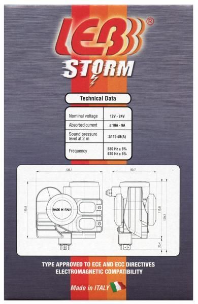 Cora Trompeta electroneumática bitonal 12V