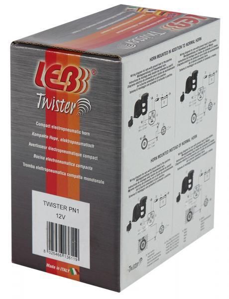 Bocina electroneumática monotono Cora de 12 V