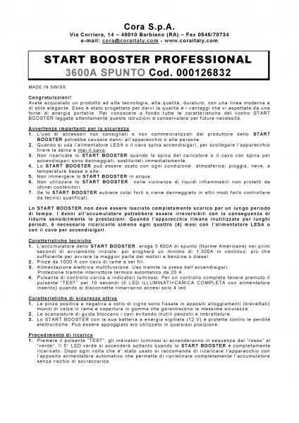 Cora Start Booster P4 Professional HD 12V 3600A Tragbarer Starthilfe-Booster