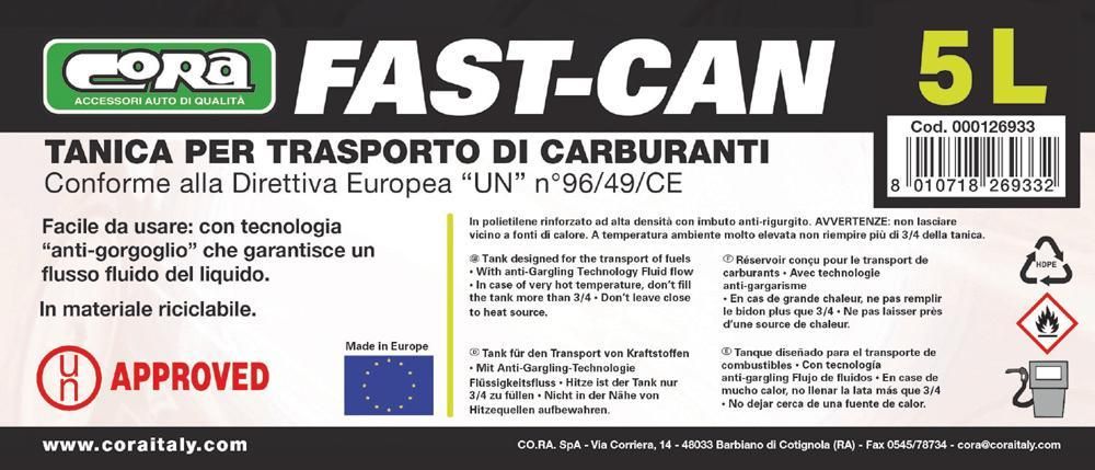 Bidón Cora Fast-Can de 5 l homologado por la ONU