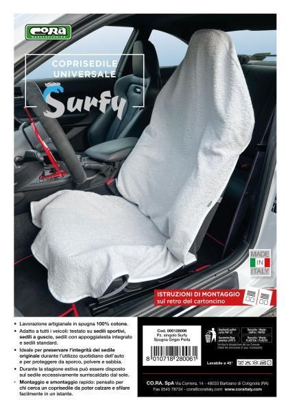 Cora Universal Sponge Seat Cover Surfy Grey