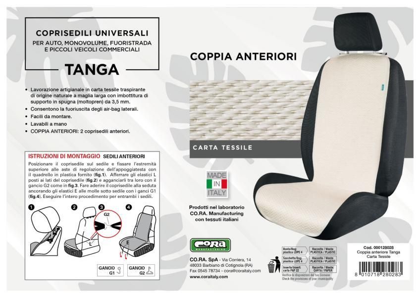 Cora Coprisedili anteriori universali Tanga carta tessile