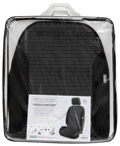 Cora Universal Front Seat Cover Fisiocomfort Black Striped Fabric