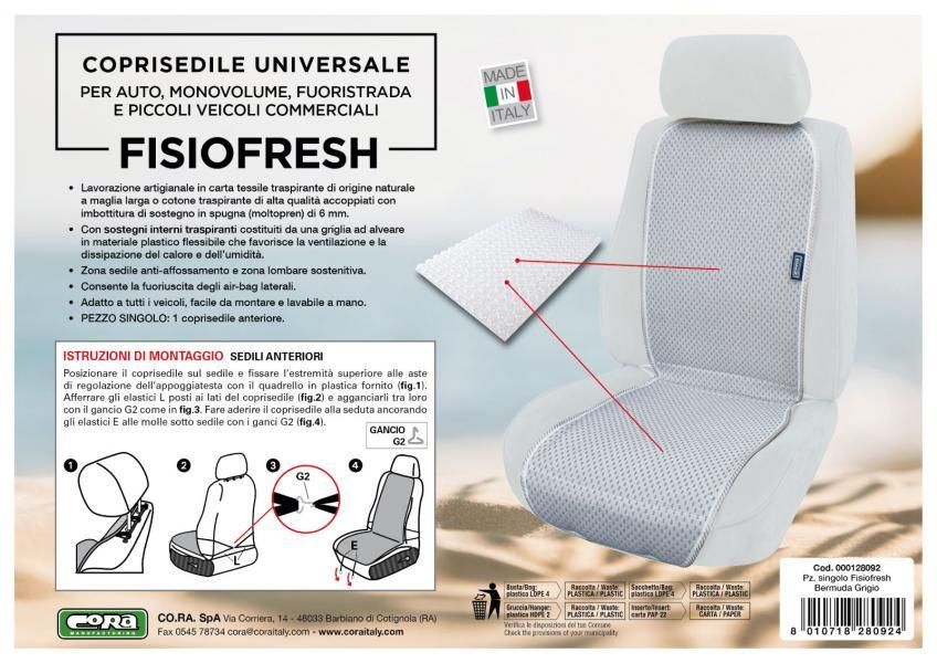 Cora Coprisedile anteriore universale Fisiofresh bermuda grigio
