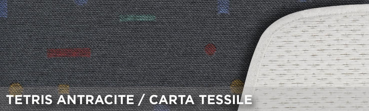 Cora Front Seat Covers Tanga Doubleface Cotton Tetris Anthracite/Paper