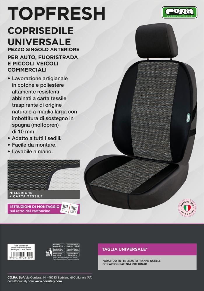 Funda universal para asiento delantero de coche Cora, papel a rayas/textil Topfresh