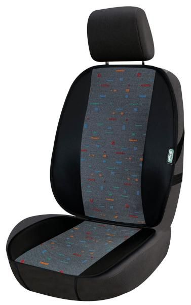 Cora Coprisedile anteriore universale Topfresh tetris antracite/carta tessile