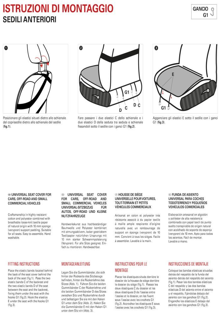 Cora Coprisedile auto anteriore universale Topfresh tetris avio/carta tessile